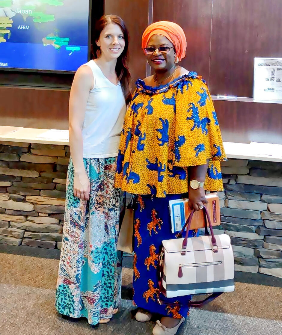 Amanda Stewart, founder of Hope for Blessings Foundation, standing with Blessings Nyasulu, founder of El-Shaddaih Orphanage in Malawi